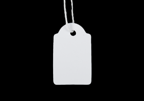 Etikett med snöre 22x35