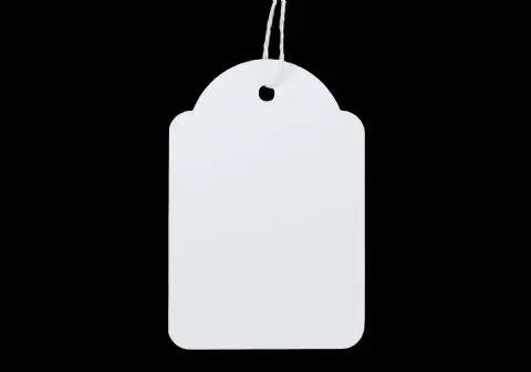 Etikett med snöre 45x65mm