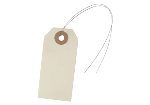 Etikett 38x80 mm med ståltråd