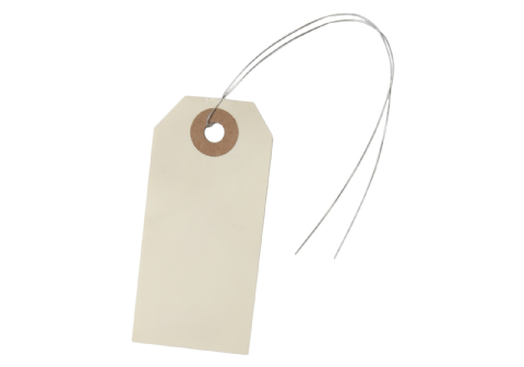 Etikett 38x80 mm med ståltråd