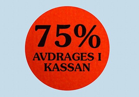 Etikett självhäft.29mm rund, 75% Avdr.