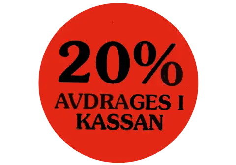 Etikett självhäft 29mm rund, 20% avdr.