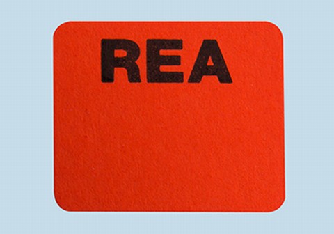 Etikett självh.24x20 fluor röd REA