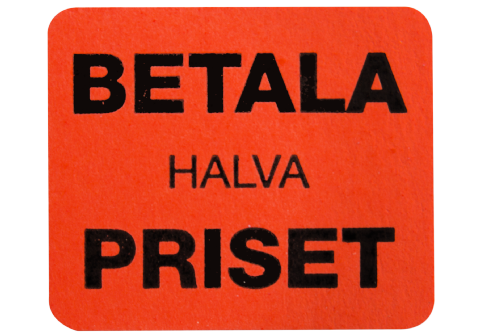 Etikett självh.24x20 fluor röd halva priset