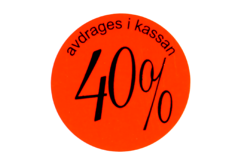 Etikett självhäftande rund 29mm, 40%