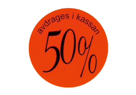 Etikett självhäftande rund 29mm 50%