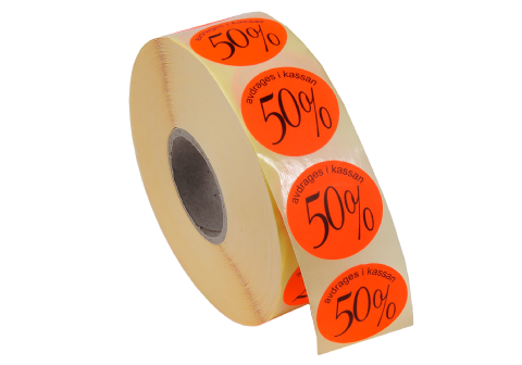 Etikett självhäftande rund 29mm 50%