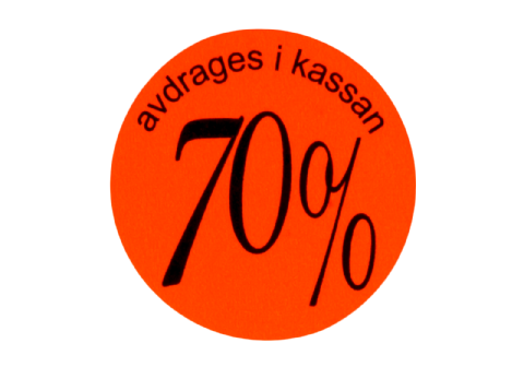 Etikett självhäftande rund 29mm, 70%