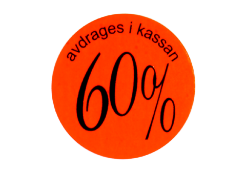 Etikett självhäftande rund 29mm, 60%