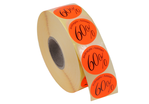 Etikett självhäftande rund 29mm, 60%