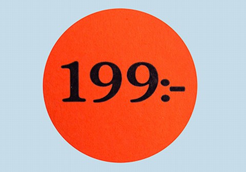 Etikett självhäft 29mm rund 199:-