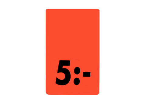 Etikett självh. 25X40mm fluor röd 5:-