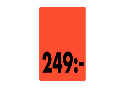 Etikett självh.25X40  fluor röd 249:-