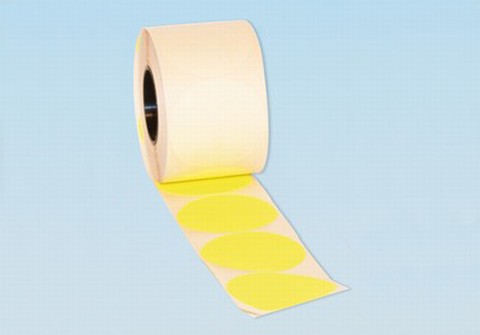 Etikett 37mm InfoMax fluor gul