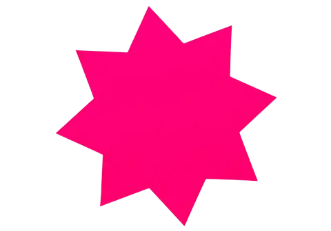 Stjärna stor 350 mm flour magenta