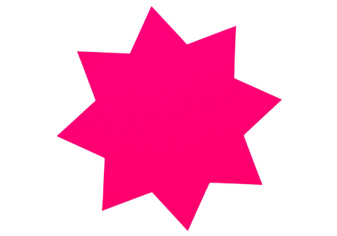 Stjärna stor 350 mm flour magenta