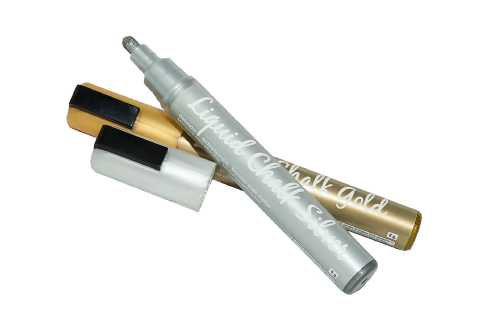 Kalkpenna Apli 5,5mm guld/silver rund spets