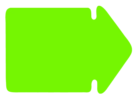 Pil mellan 230x165mm fluor grön