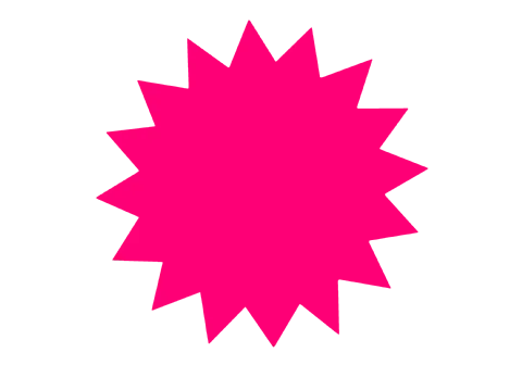Stjärna liten 180mm fluor magenta