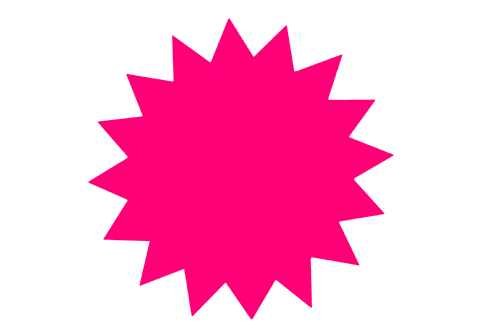 Stjärna liten 180mm fluor magenta