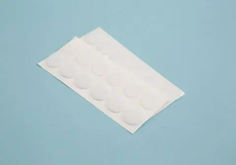 Tejp, kardborre, ring (diam 19mm), vit