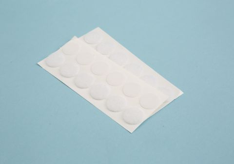 Tejp, kardborre, ring (diam 19mm), vit