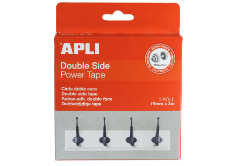 Dubbelhäftande power tejp 19mm x 3m