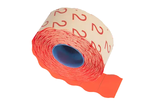 Etikett 26x16 G2 fluor röd