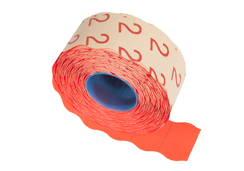 Etikett 26x16 G2 fluor röd