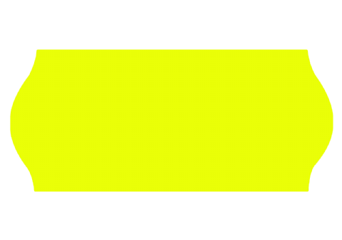 Etikett 26x12 mm gul fluor G1 36 rlr/54.000 st/krt