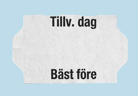 Etikett 32x19 G2 vit Tillv.dag,Bäst före