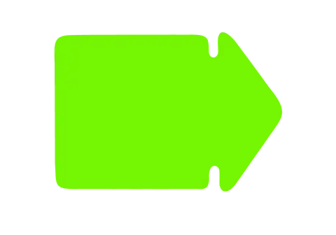 Pil liten 130x90mm fluor grön