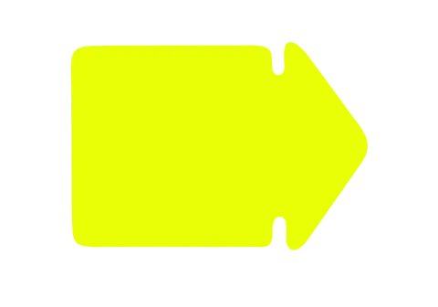 Pil liten 130x90mm fluor gul