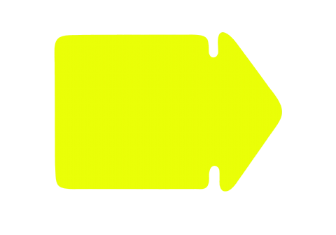 Pil liten 130x90mm fluor gul