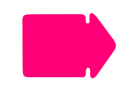 Pil liten 130x90mm fluor magenta
