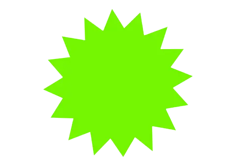 Stjärna liten 180mm fluor grön