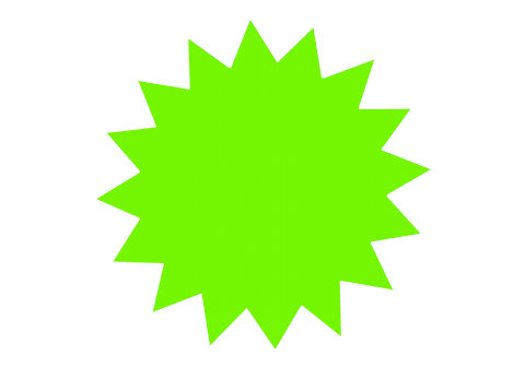 Stjärna liten 180mm fluor grön