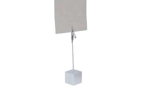 Krokodilklämma på stång med fot, silver