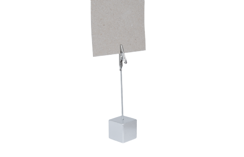 Krokodilklämma på stång med fot, silver