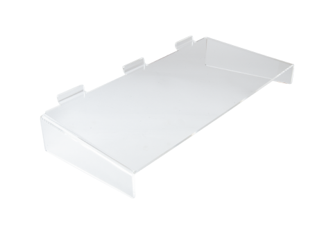 Akrylhylla för Spårpanel 40x20cm, m.läpp