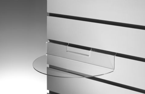 Akrylhylla  för Spårpanel halvrund 30x15cm