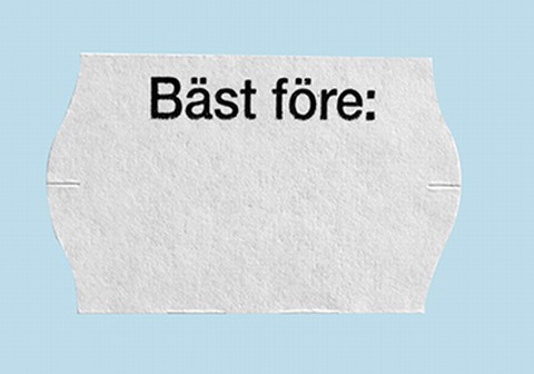 Etikett 26x16 G2 vit Bäst före ök.