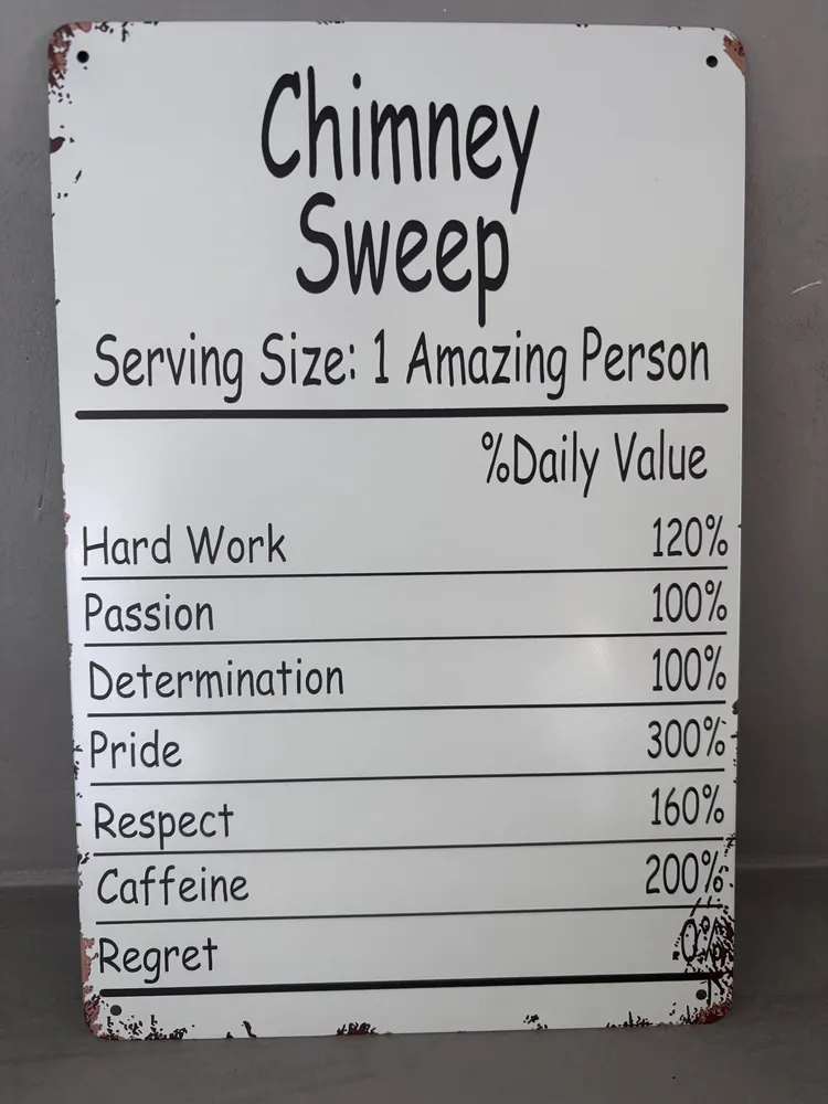 Plåtskylt Chimney sweep