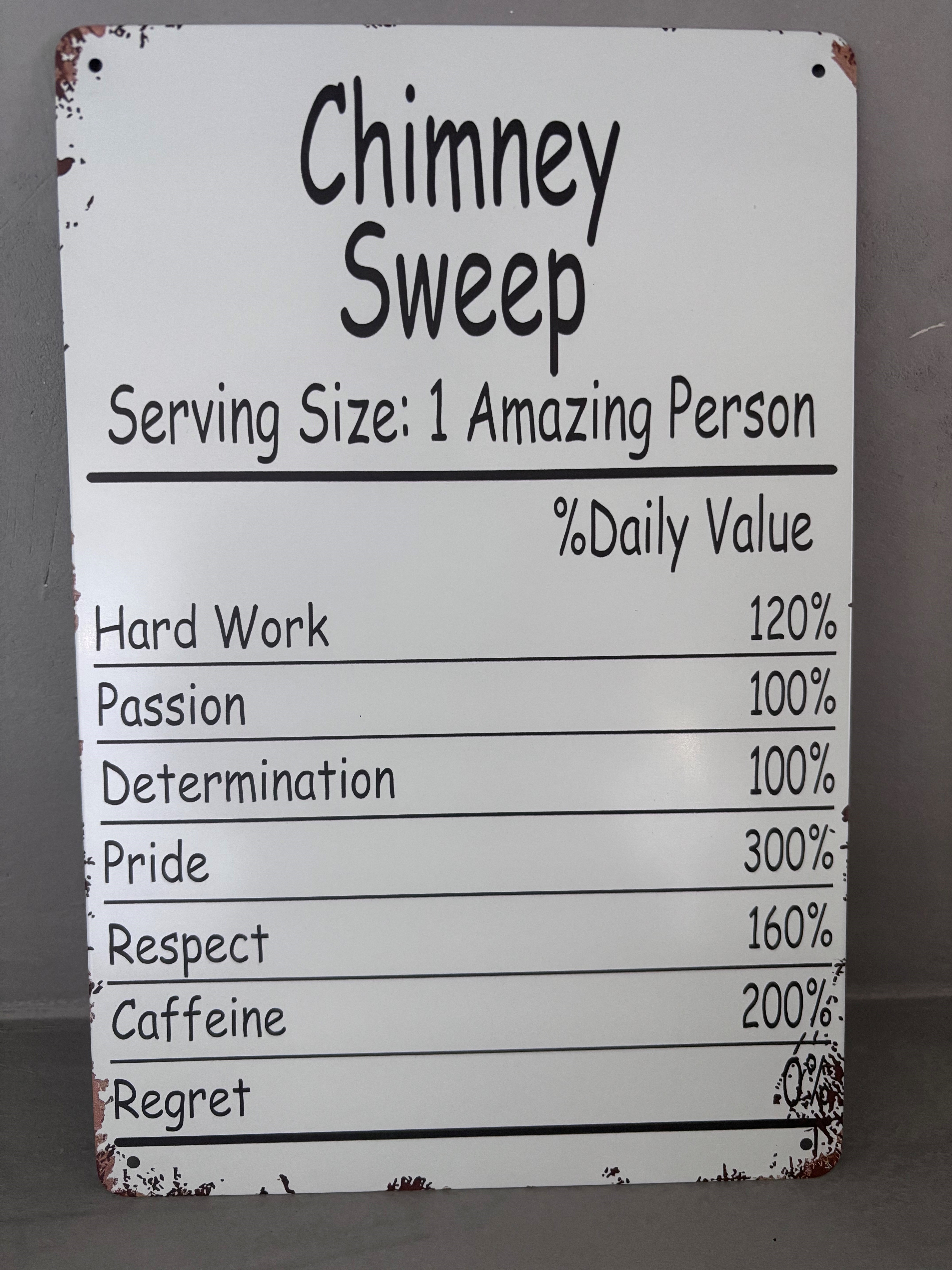 Plåtskylt Chimney sweep