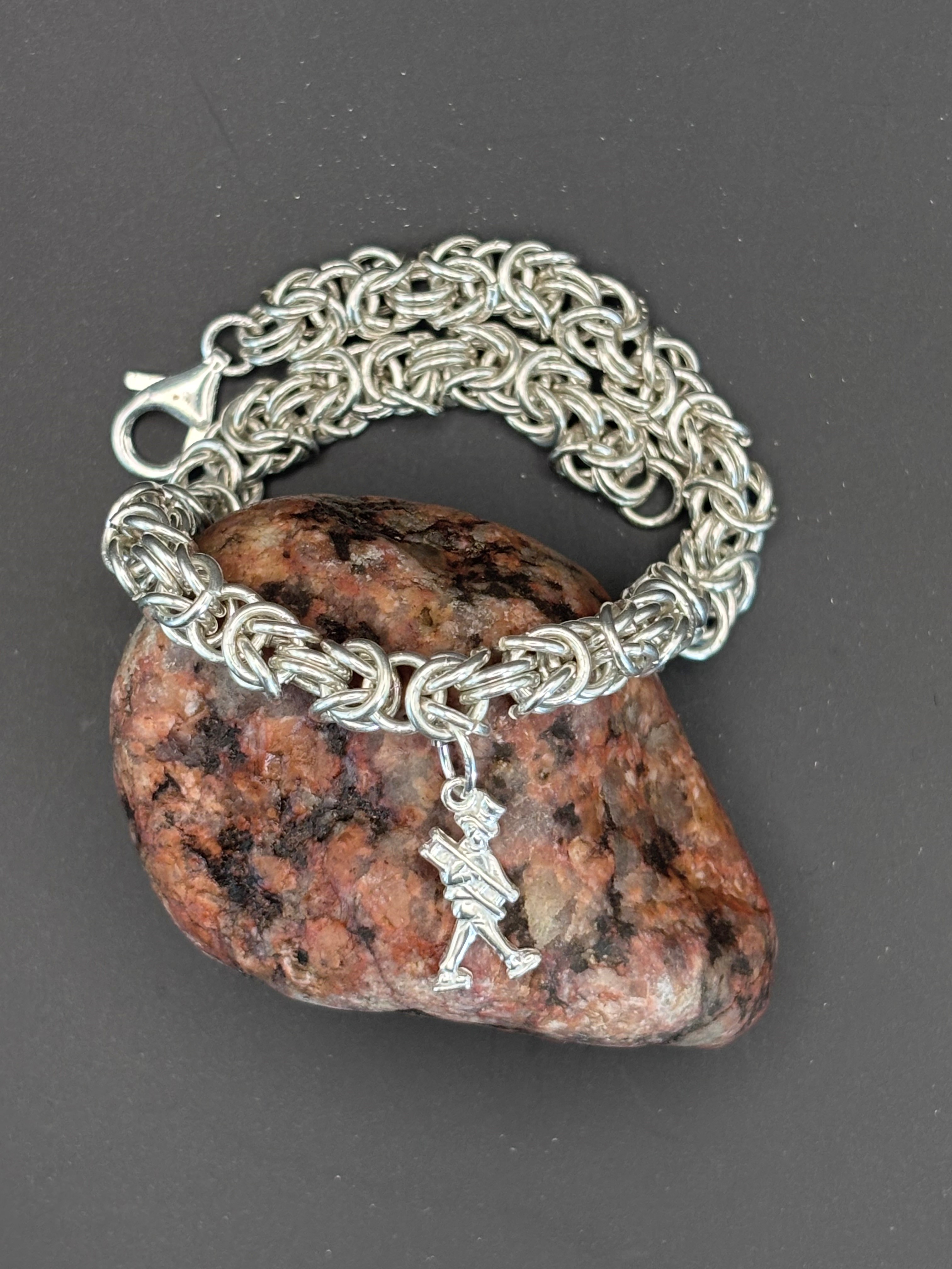 Armband 935 silver kejsarlänk med berlock
