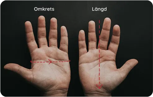 Hur du mäter dina händer för storleksguiden