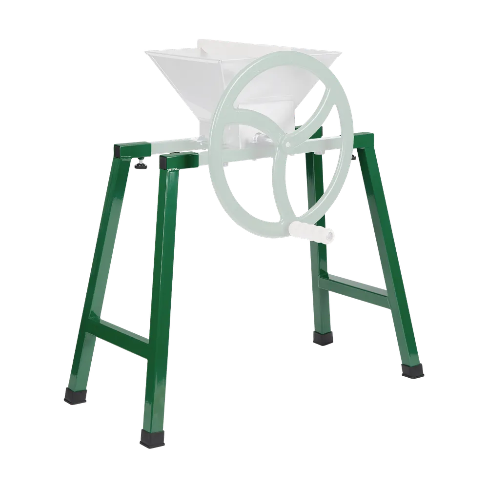 Fruktkross Manuell 9L monterad på stödben, fruktkrossen är nertonad i bild