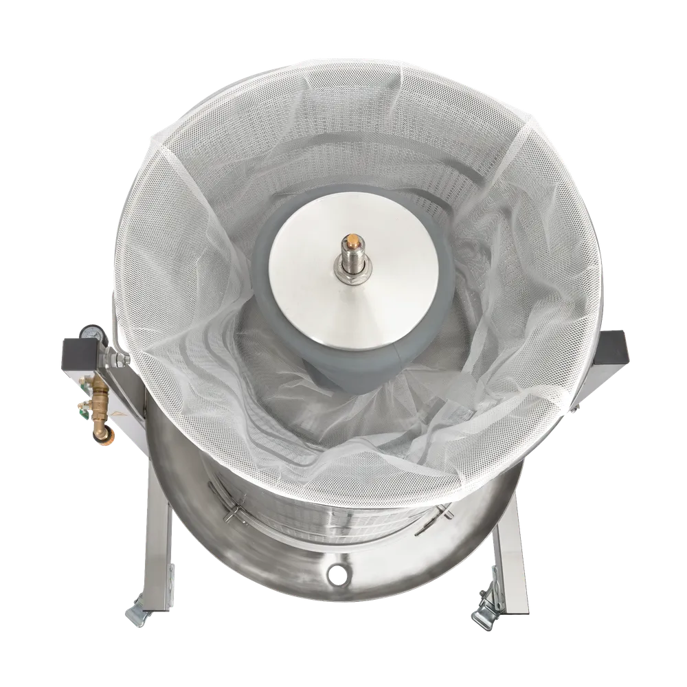 Hvitt filter til Hydropress for ren most uten søl og søl