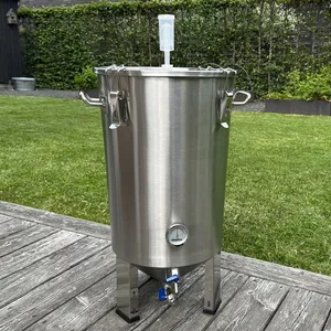 32L ruostumattomasta teräksestä valmistettu hiivasäiliö, vankka ja tyylikäs ulkotiloissa kotioluen valmistukseen.