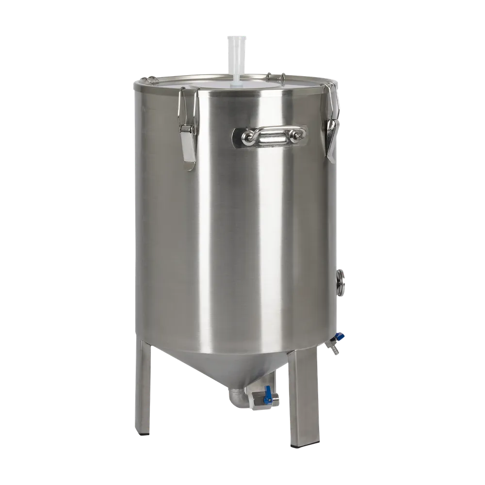 Gærtank set fra siden 62L - med låg og håndtag for nem håndtering